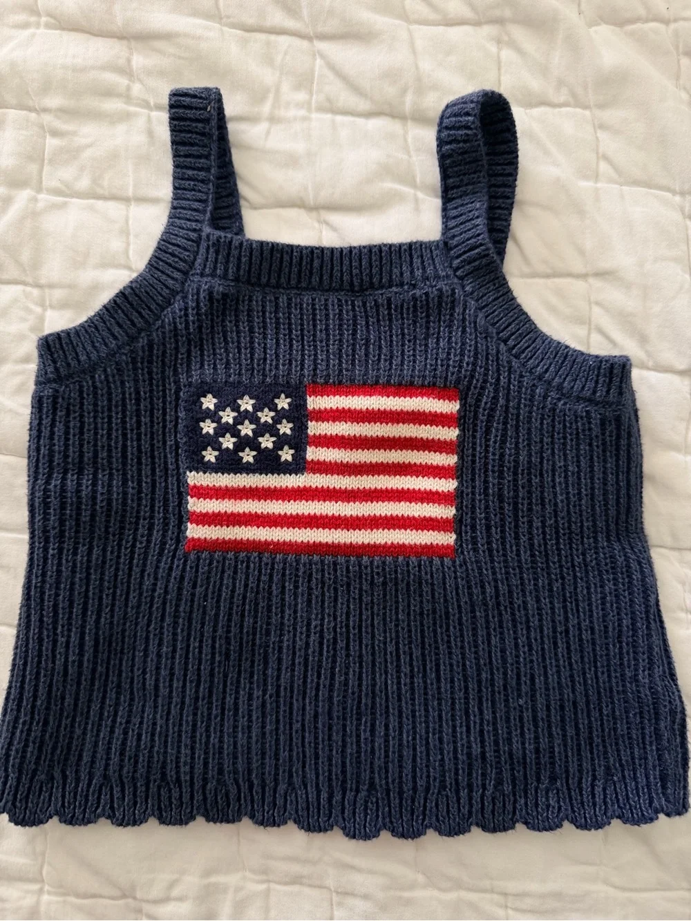 Baby GAP Navy Knit American Flag Tank size 2T
